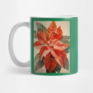 Poinsettia flower watercolour painting Mug